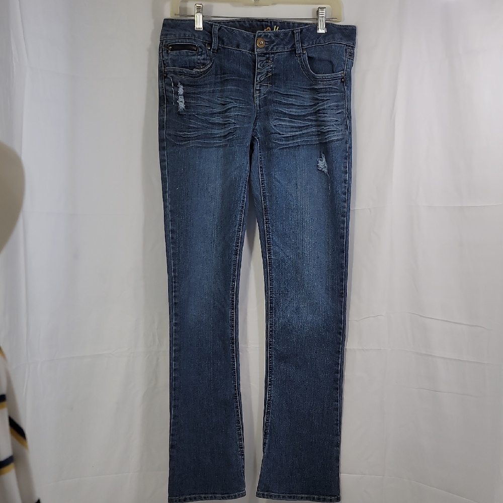 Mudd Blue Straight Leg Jeans with Vintage Dark Wash